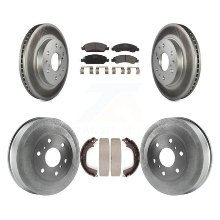 Front Rear Coat Brake Rotors Ceramic Pad Drum Kit For GMC Sierra 1500 Chevrolet Silverado KGT-102507
