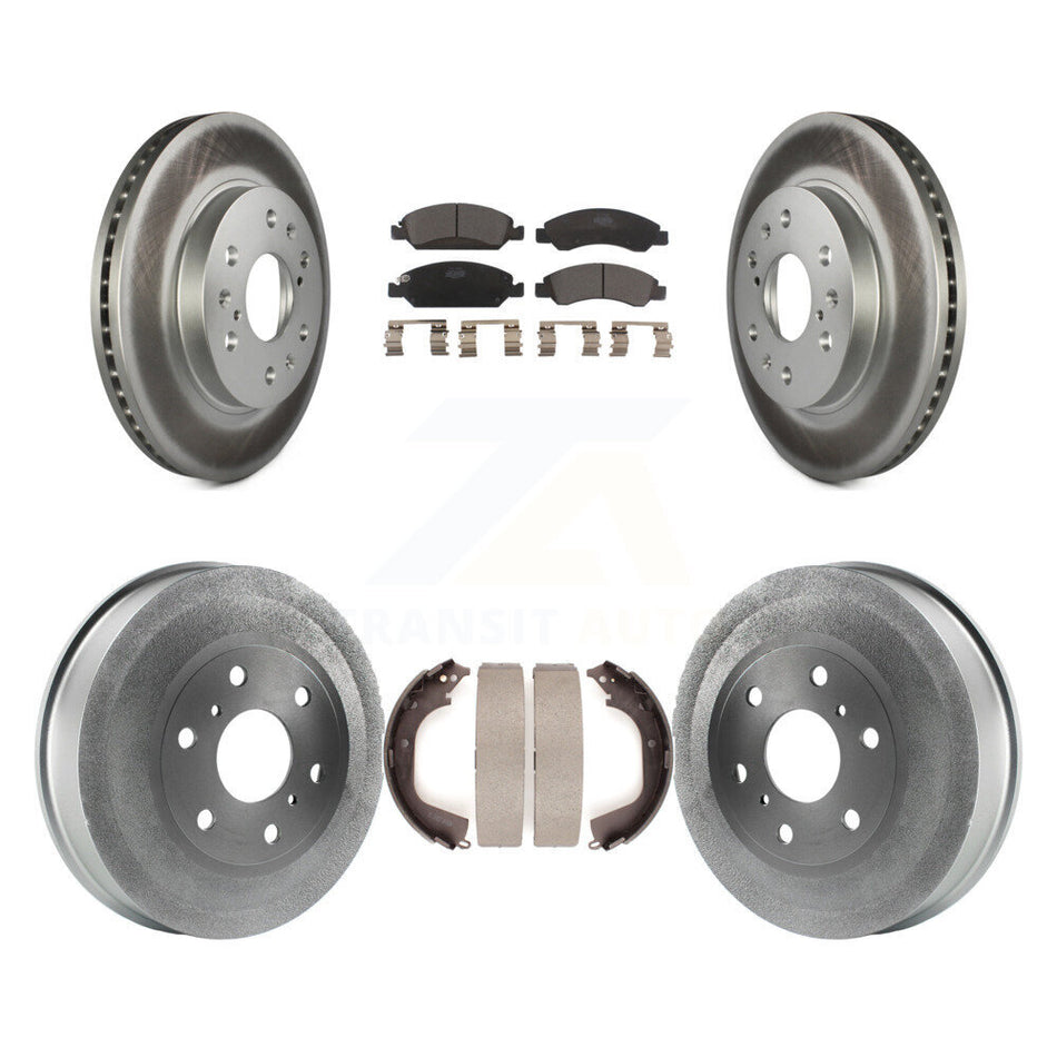 Front Rear Coat Brake Rotors Ceramic Pad Drum Kit For GMC Sierra 1500 Chevrolet Silverado KGT-102507
