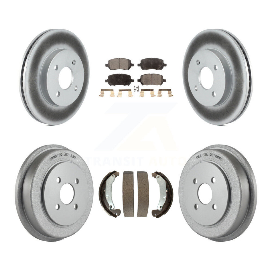Front Rear Coat Brake Rotors Ceramic Pad Drum Kit For Pontiac Chevrolet Cobalt Saturn Ion KGT-102512