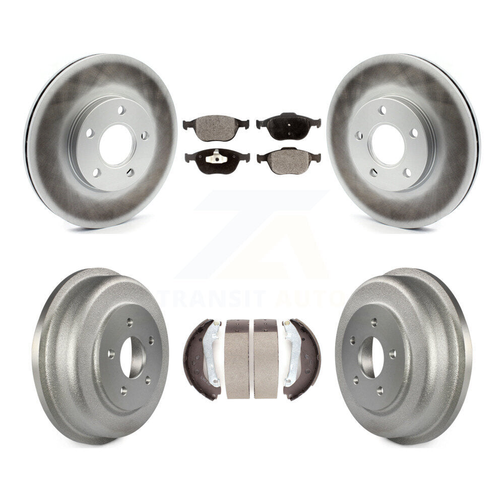 Front Rear Coat Disc Brake Rotors Ceramic Pad Drum Kit For 2010-2013 Ford Transit Connect KGT-102517