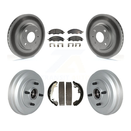 Front Rear Coated Disc Brake Rotors Ceramic Pads And Drum Kit For 2009-2011 Ford Focus KGT-102519