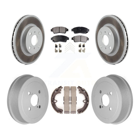 Front Rear Coated Brake Rotor Ceramic Pad Drum Kit For 1993-1997 Toyota Corolla Geo Prizm KGT-102520