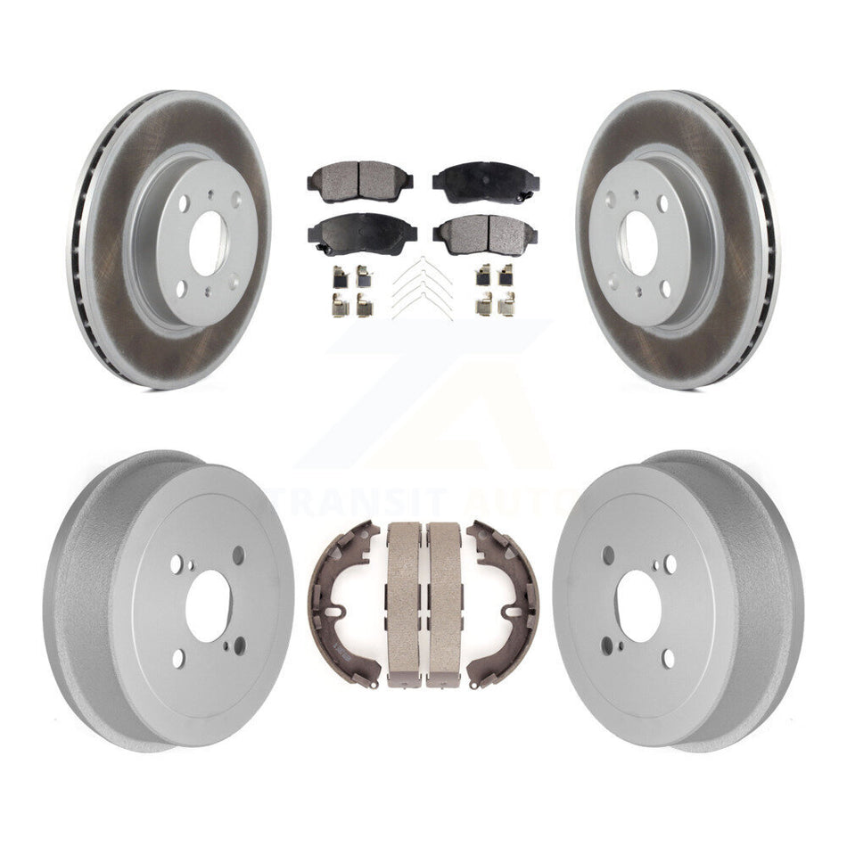 Front Rear Coated Brake Rotor Ceramic Pad Drum Kit For 1993-1997 Toyota Corolla Geo Prizm KGT-102520