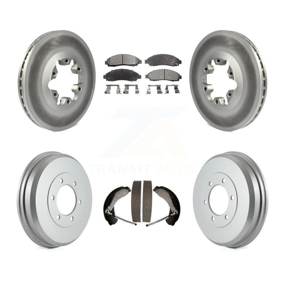 Front Rear Coat Brake Rotors Ceramic Pad Drum Kit For Chevrolet Colorado GMC Canyon Isuzu KGT-102524