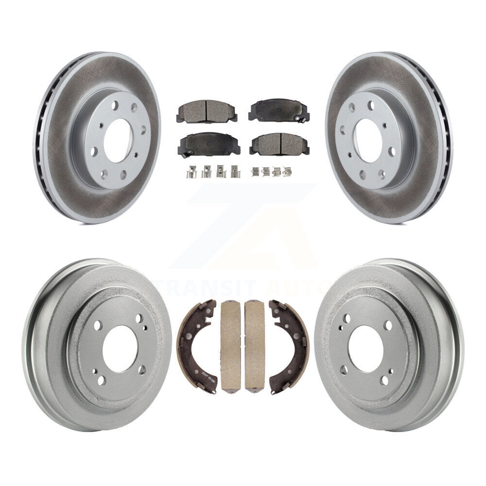Front Rear Coated Disc Brake Rotors Ceramic Pads And Drum Kit For Honda Civic KGT-102526