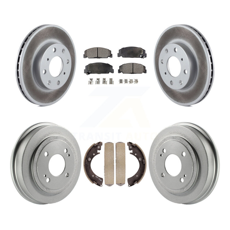 Front Rear Coated Disc Brake Rotors Ceramic Pads And Drum Kit For Honda Civic KGT-102526