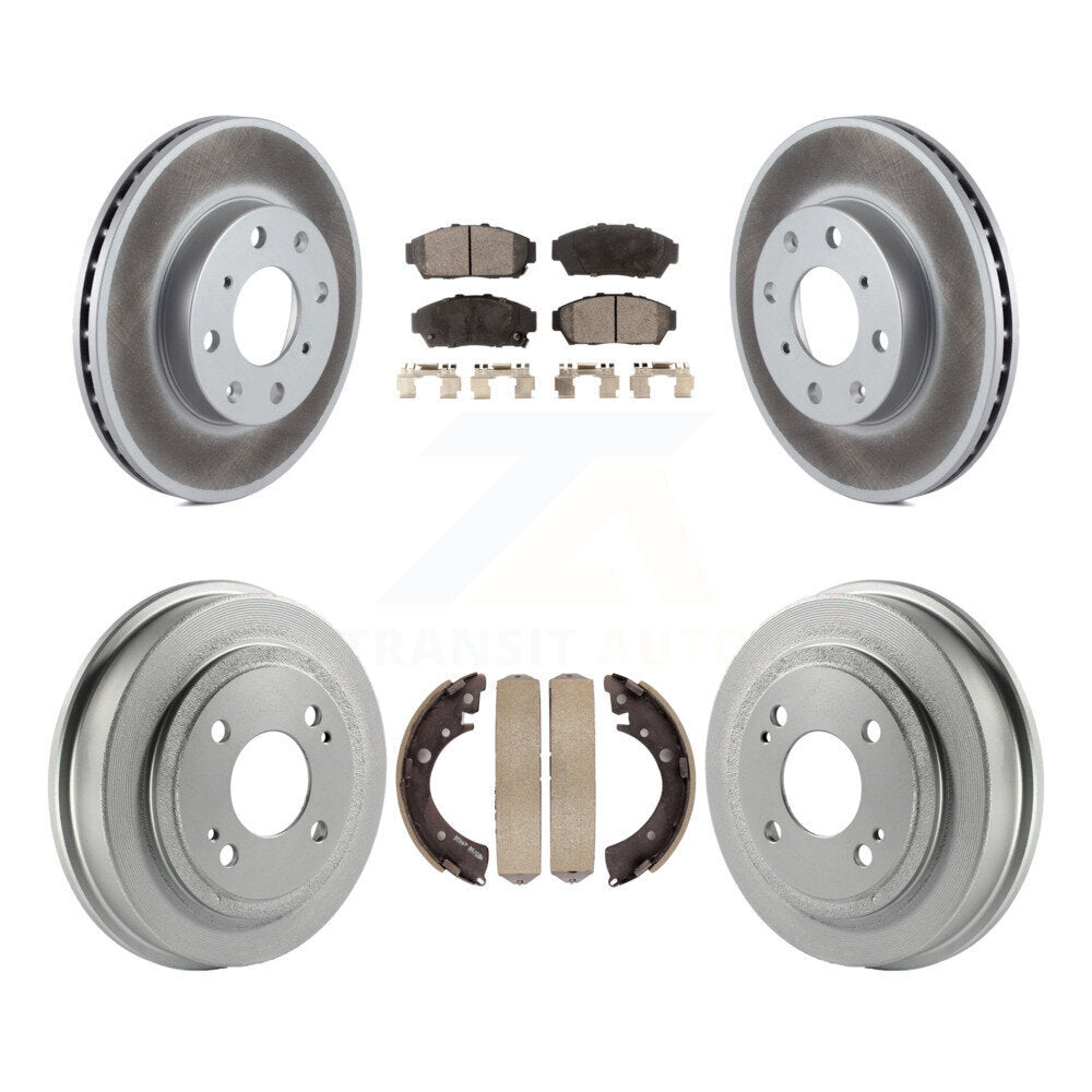 Front Rear Coated Disc Brake Rotors Ceramic Pads And Drum Kit For Honda Civic KGT-102527