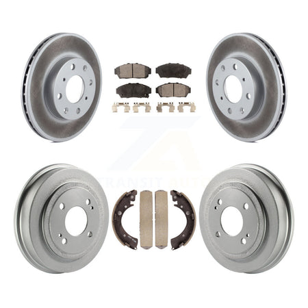 Front Rear Coated Disc Brake Rotors Ceramic Pads And Drum Kit For Honda Civic KGT-102527