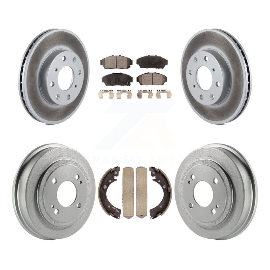 Front Rear Coated Disc Brake Rotors Ceramic Pads And Drum Kit For Honda Civic KGT-102527