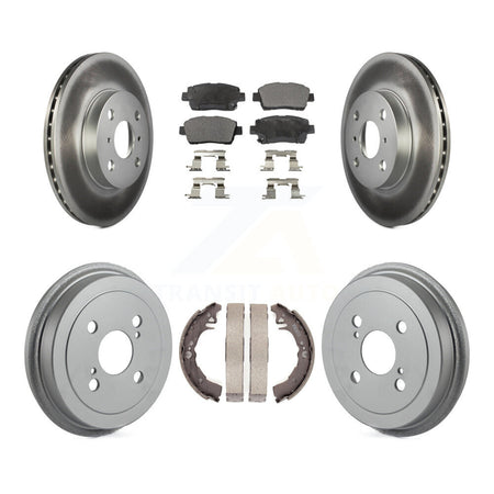 Front Rear Coated Disc Brake Rotors Ceramic Pads And Drum Kit For 2001-2005 Toyota Echo KGT-102532
