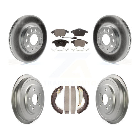 Front Rear Coated Disc Brake Rotors Ceramic Pads And Drum Kit For Volkswagen Jetta Beetle KGT-102538