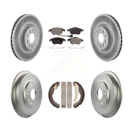 Front Rear Coated Disc Brake Rotors Ceramic Pads And Drum Kit For Volkswagen Jetta Beetle KGT-102539