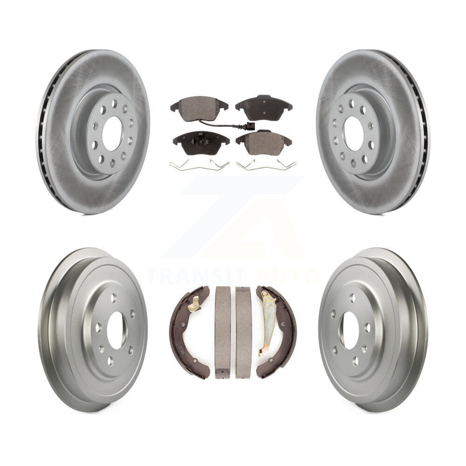 Front Rear Coated Disc Brake Rotors Ceramic Pads And Drum Kit For Volkswagen Jetta Beetle KGT-102539