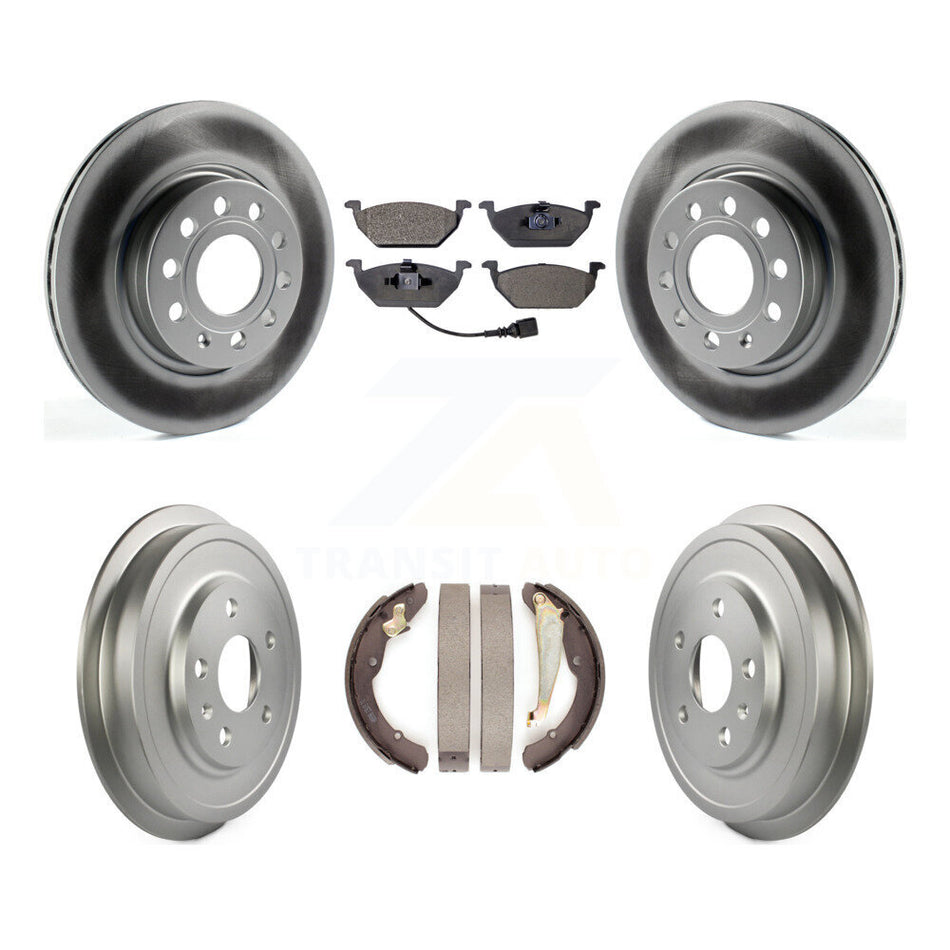 Front Rear Coated Disc Brake Rotors Ceramic Pads And Drum Kit For Volkswagen Jetta KGT-102540