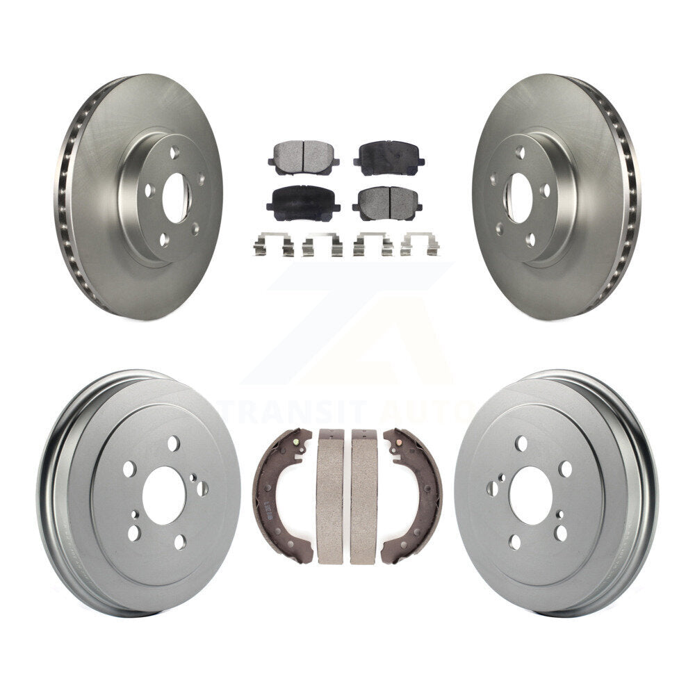 Front Rear Coated Disc Brake Rotors Ceramic Pads And Drum Kit For Toyota Corolla KGT-102541
