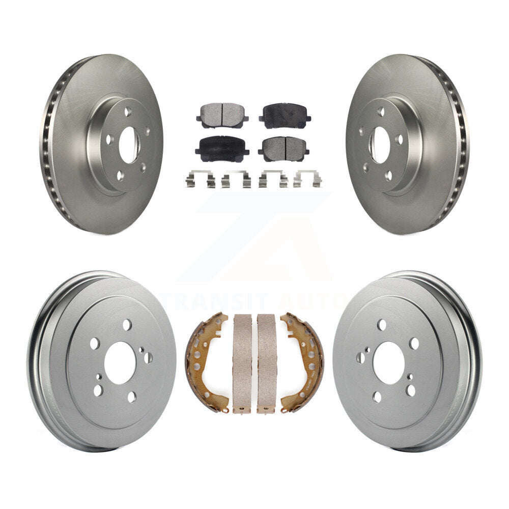 Front Rear Coated Disc Brake Rotors Ceramic Pads And Drum Kit For Toyota Corolla KGT-102542