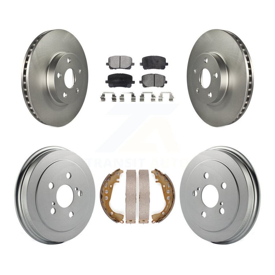 Front Rear Coated Disc Brake Rotors Ceramic Pads And Drum Kit For Toyota Corolla KGT-102542