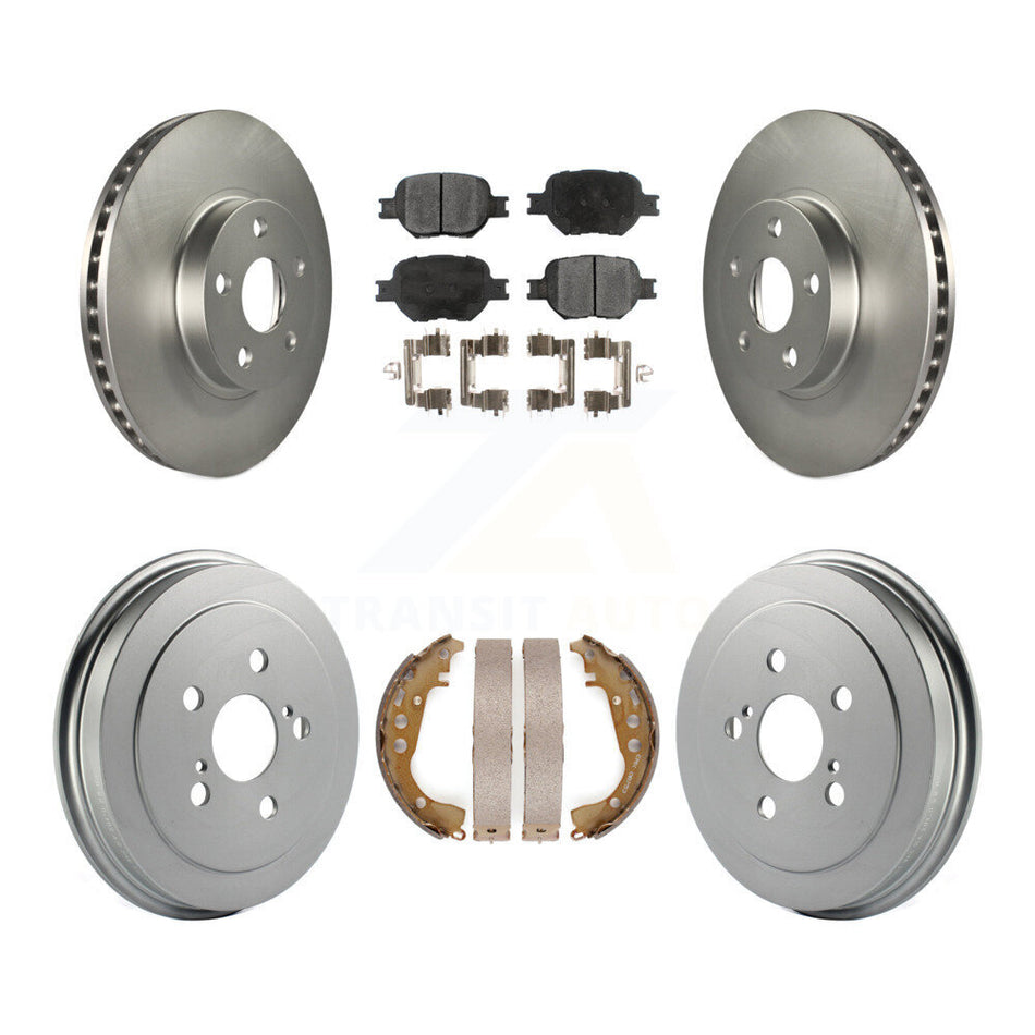 Front Rear Coated Disc Brake Rotors Ceramic Pads And Drum Kit For Toyota Celica KGT-102543