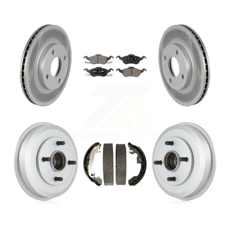 Front Rear Coated Disc Brake Rotors Ceramic Pads And Drum Kit For Ford Focus KGT-102547