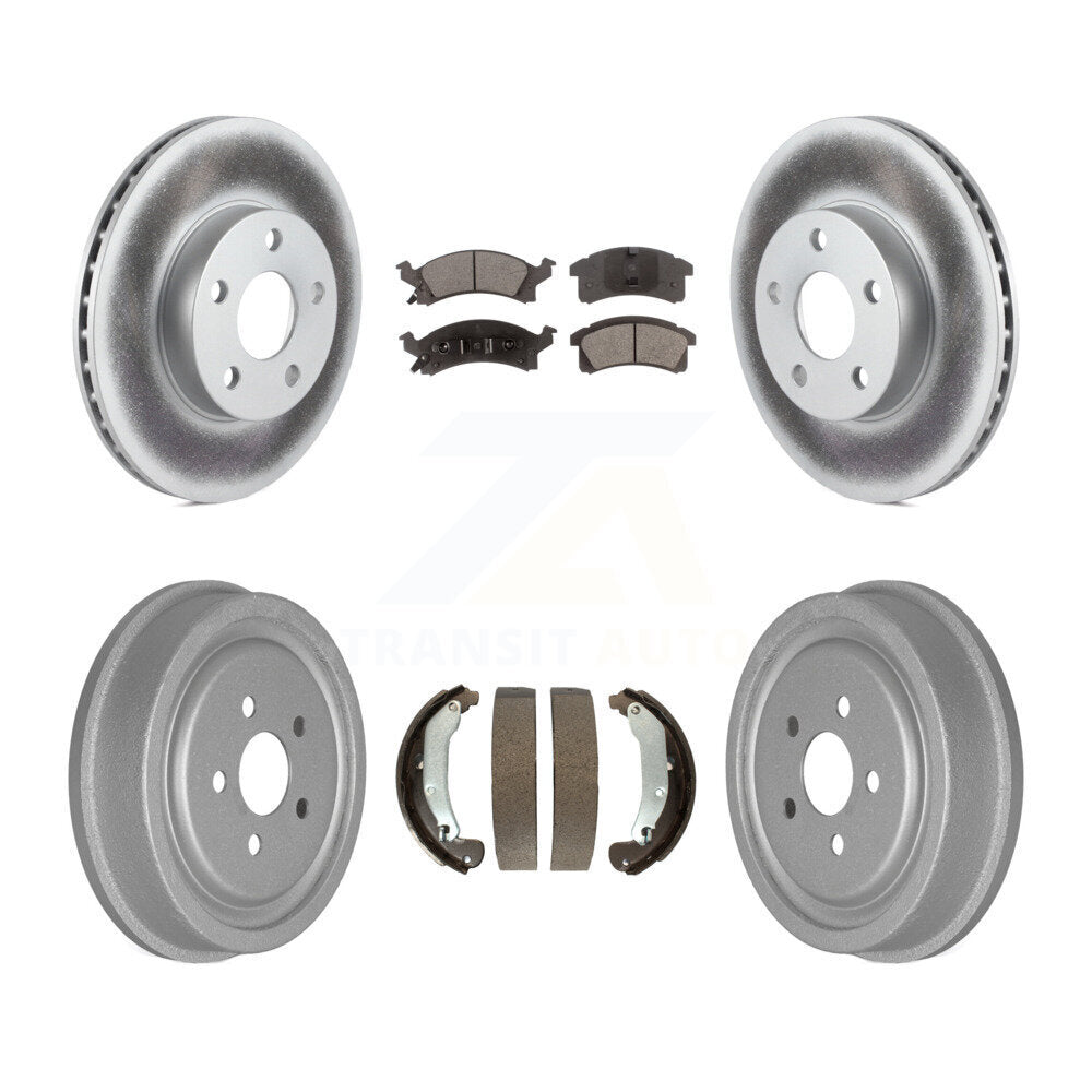 Front Rear Coated Brake Rotor Ceramic Pad Drum Kit For Pontiac Sunfire Chevrolet Cavalier KGT-102549