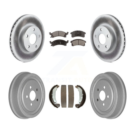 Front Rear Coated Brake Rotor Ceramic Pad Drum Kit For Pontiac Sunfire Chevrolet Cavalier KGT-102549