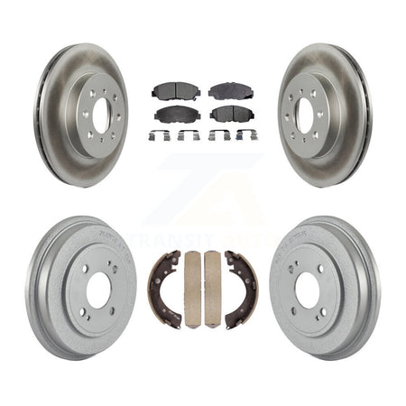 Front Rear Coated Disc Brake Rotors Ceramic Pads And Drum Kit For Honda Civic KGT-102551