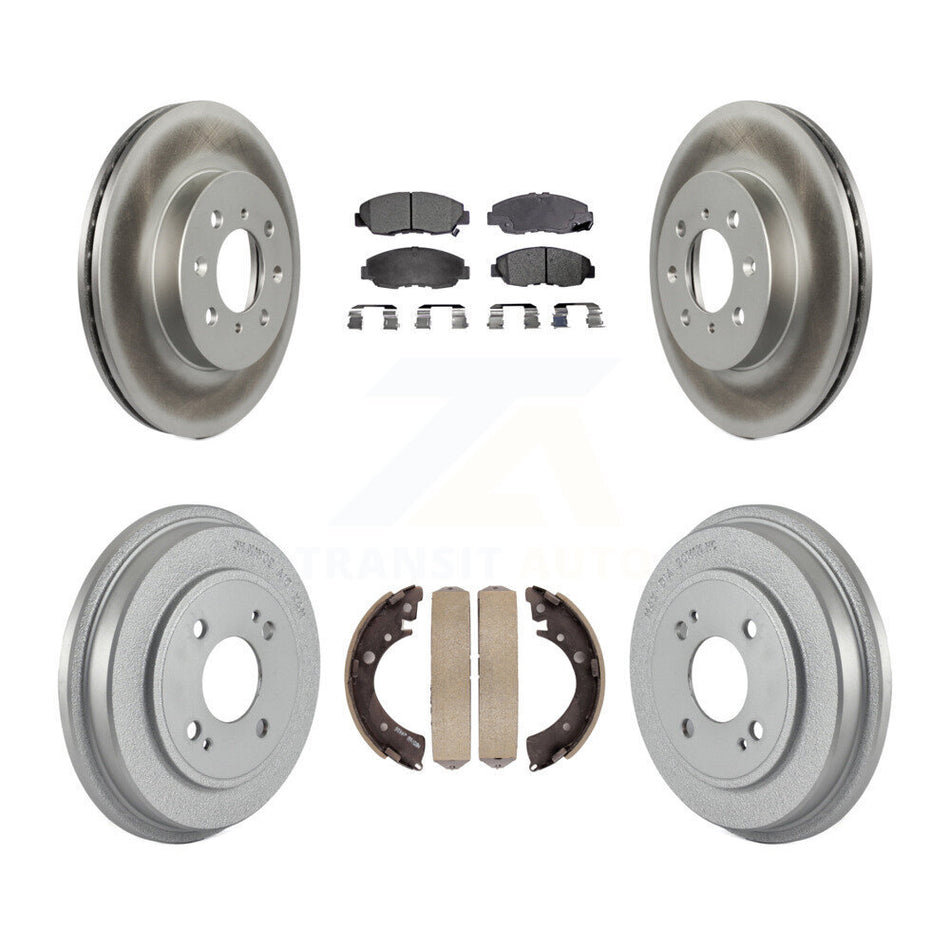 Front Rear Coated Disc Brake Rotors Ceramic Pads And Drum Kit For Honda Civic KGT-102551