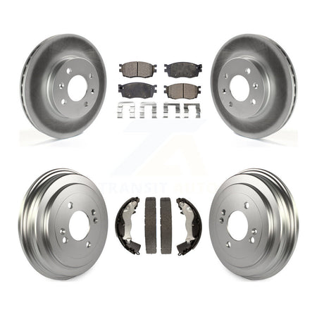 Front Rear Coated Disc Brake Rotor Ceramic Pad & Drum Kit For Hyundai Accent Kia Rio Rio5 KGT-102557