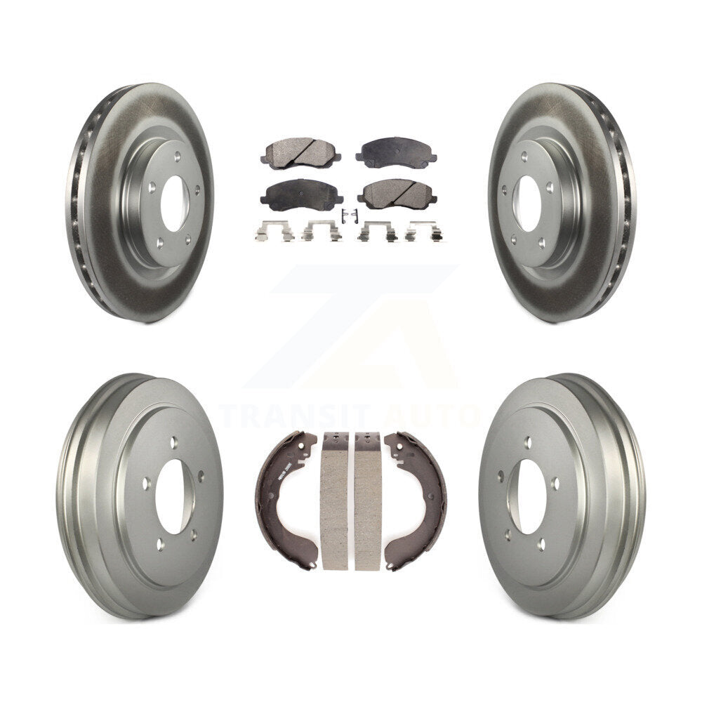 Front Rear Coated Brake Rotor Ceramic Pad Drum Kit For Jeep Patriot Compass Dodge Caliber KGT-102558