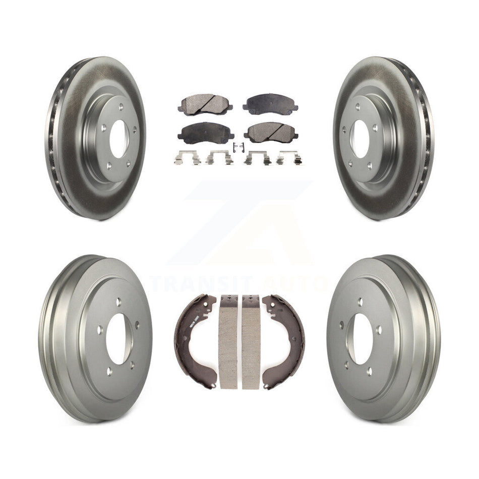 Front Rear Coated Brake Rotor Ceramic Pad Drum Kit For Jeep Patriot Compass Dodge Caliber KGT-102558