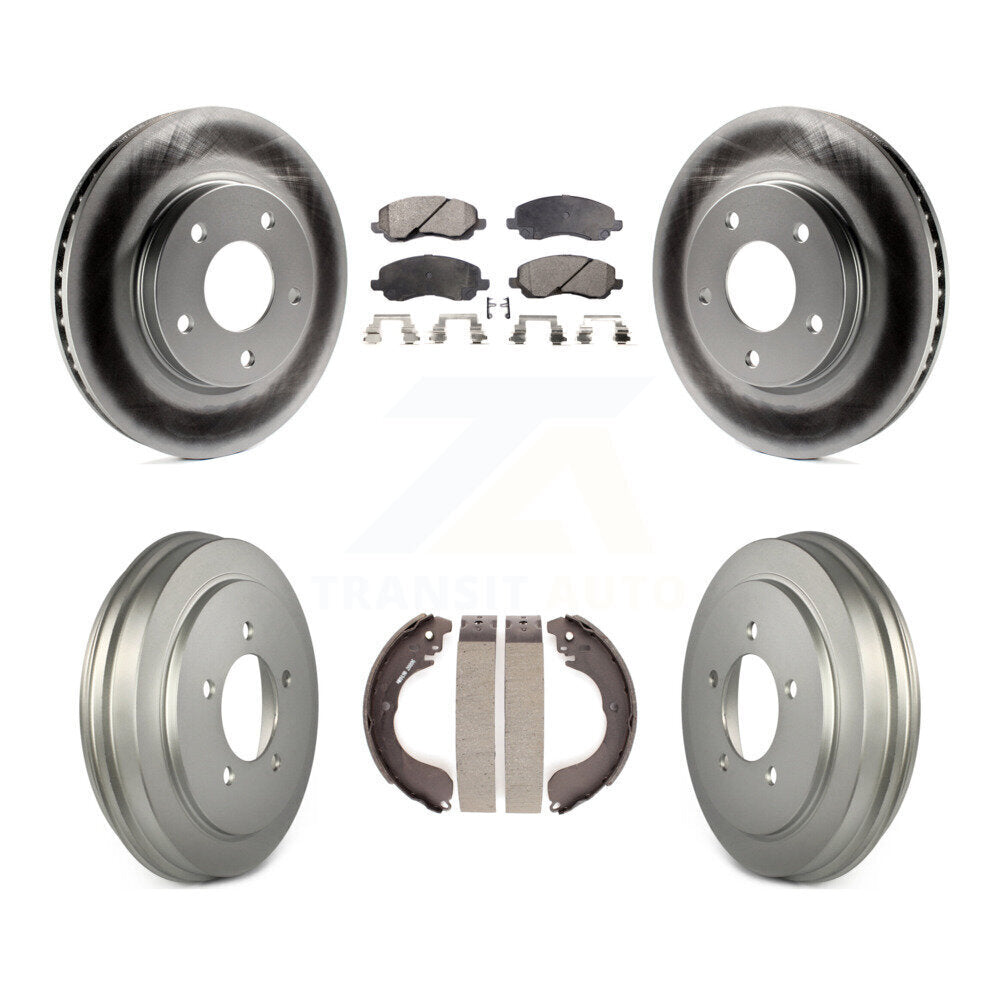 Front Rear Coated Disc Brake Rotors Ceramic Pads And Drum Kit For Dodge Caliber KGT-102559