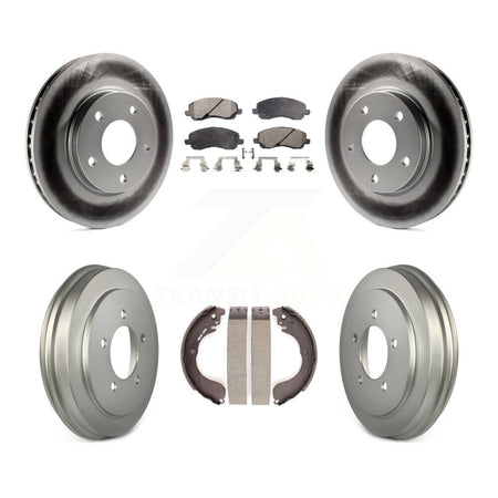 Front Rear Coated Disc Brake Rotors Ceramic Pads And Drum Kit For Dodge Caliber KGT-102559
