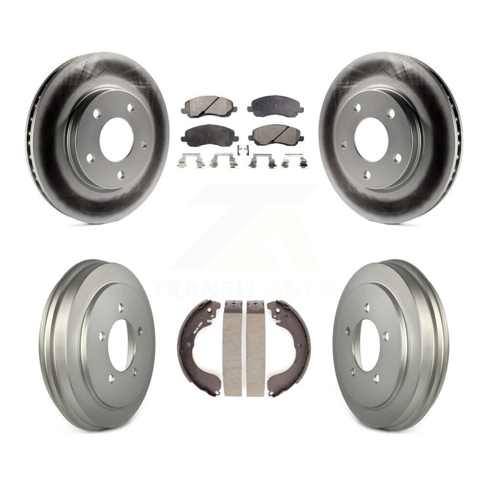 Front Rear Coated Disc Brake Rotors Ceramic Pads And Drum Kit For Dodge Caliber KGT-102559