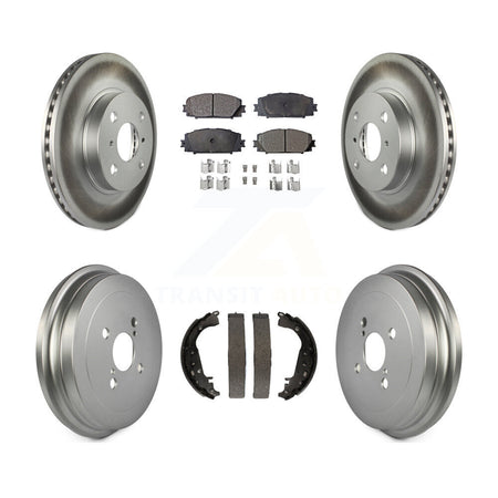 Front Rear Coated Disc Brake Rotors Ceramic Pads And Drum Kit For Toyota Yaris KGT-102561