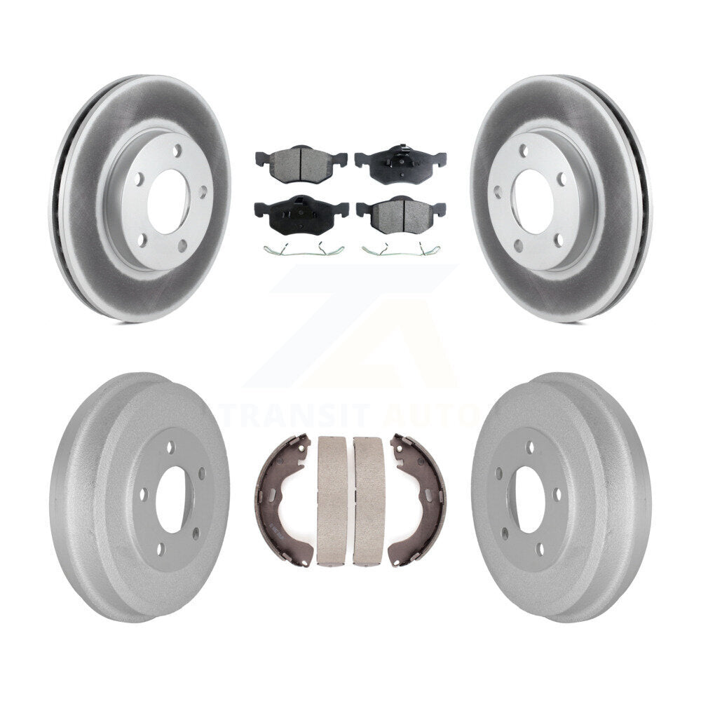 Front Rear Coated Brake Rotors Ceramic Pad Drum Kit For Ford Escape Mazda Tribute Mercury KGT-102563