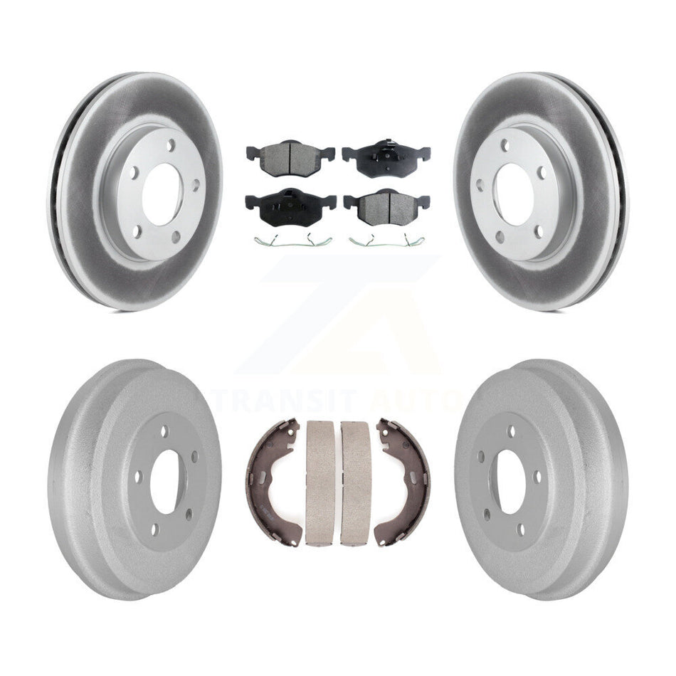Front Rear Coated Brake Rotors Ceramic Pad Drum Kit For Ford Escape Mazda Tribute Mercury KGT-102563