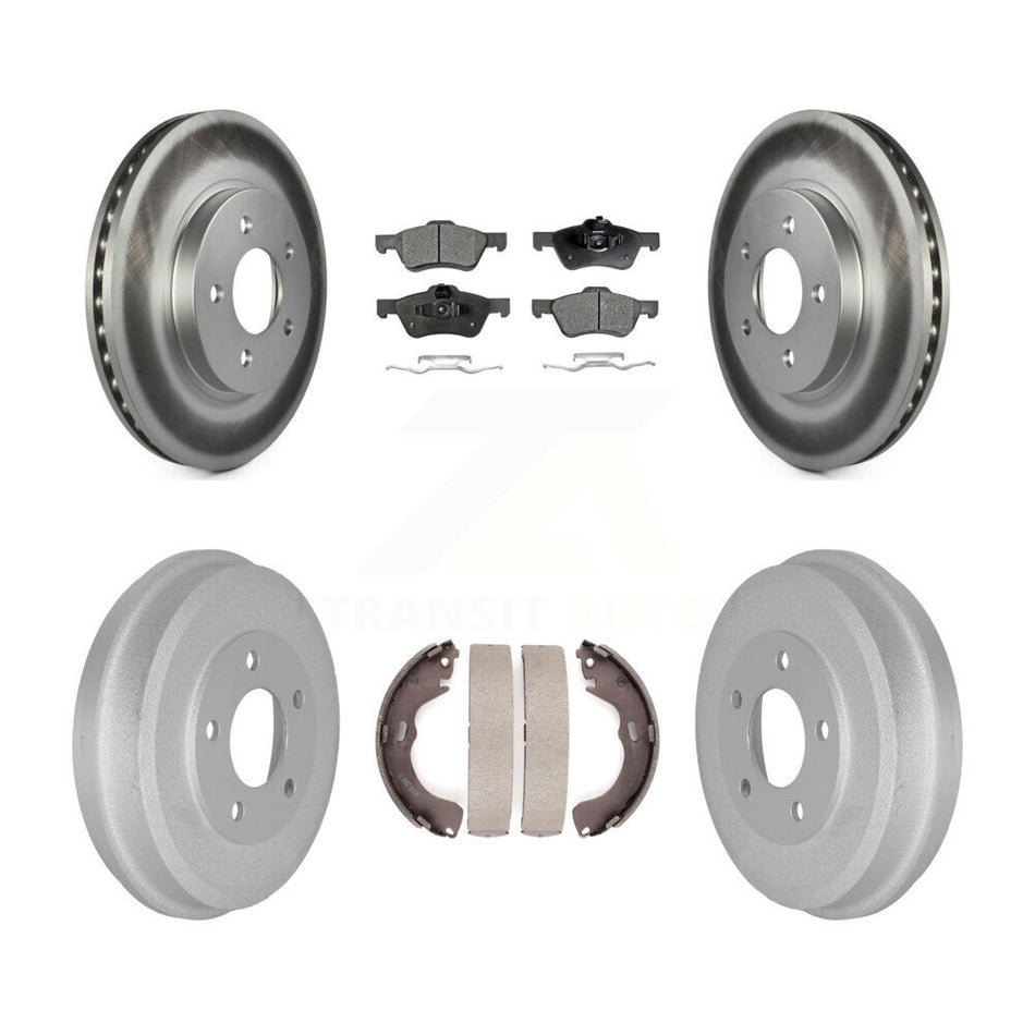 Front Rear Coated Brake Rotors Ceramic Pad Drum Kit For Ford Escape Mazda Tribute Mercury KGT-102564