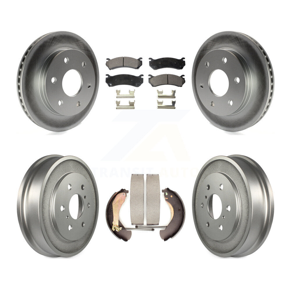 Front Rear Coat Brake Rotors Ceramic Pad Drum Kit For Chevrolet Silverado 1500 GMC Sierra KGT-102566