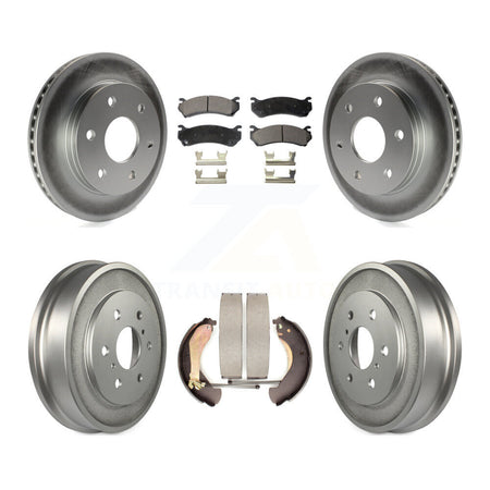 Front Rear Coat Brake Rotors Ceramic Pad Drum Kit For Chevrolet Silverado 1500 GMC Sierra KGT-102566