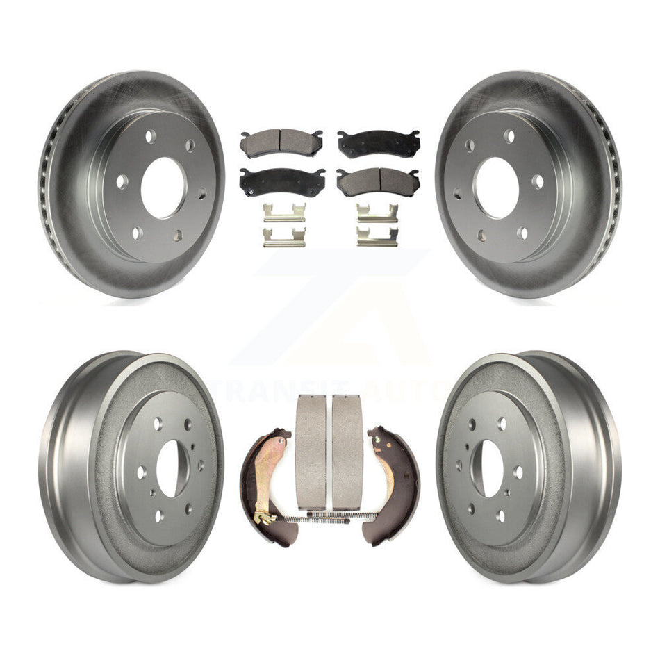 Front Rear Coat Brake Rotors Ceramic Pad Drum Kit For Chevrolet Silverado 1500 GMC Sierra KGT-102566