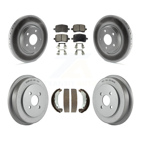 Front Rear Coated Disc Brake Rotors Ceramic Pads And Drum Kit For Pontiac Pursuit KGT-102568
