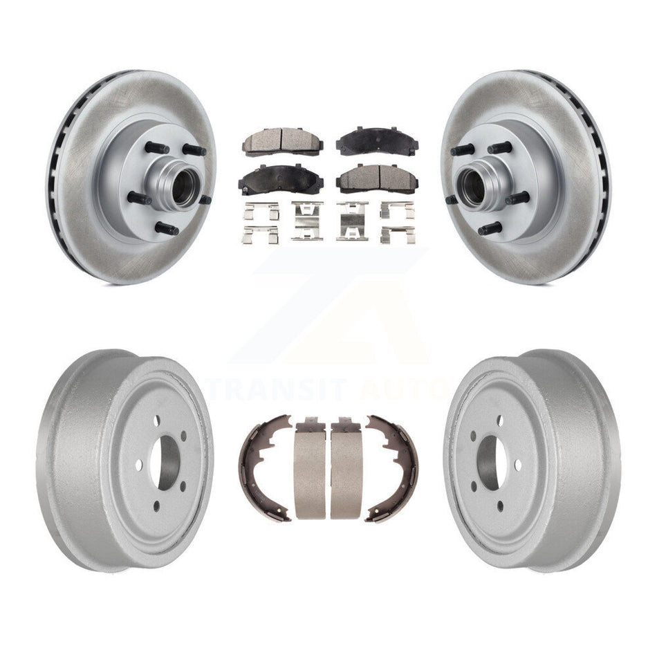 Front Rear Coated Brake Rotor Ceramic Pad Drum Kit For Ford Ranger With 10" Diameter KGT-102570