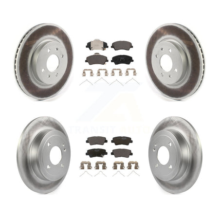Front Rear Coated Disc Brake Rotors And Ceramic Pads Kit For Kia Rio Hyundai Accent KGT-102578