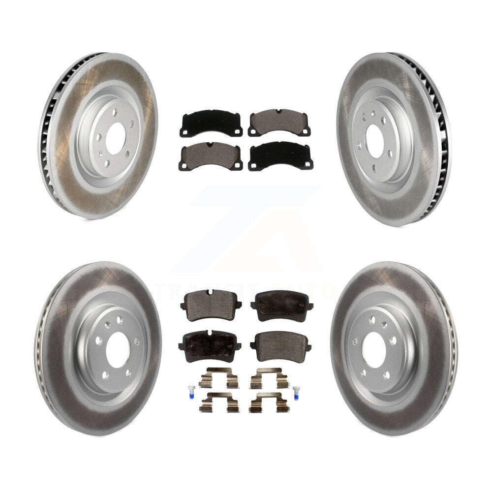 Front Rear Coated Disc Brake Rotors And Ceramic Pads Kit (6Pc) For 2017 Porsche Macan S KGT-102580