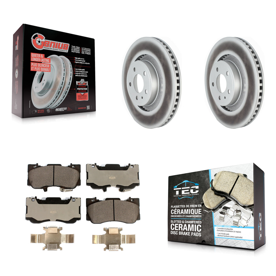 Front Coated Disc Brake Rotors And Ceramic Pads Kit For Ford Mustang KGT-102582