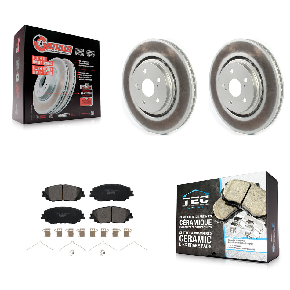 Front Coated Brake Rotors Ceramic Pad Kit For 2020-2023 Toyota Camry XSE With TRD Package KGT-102592
