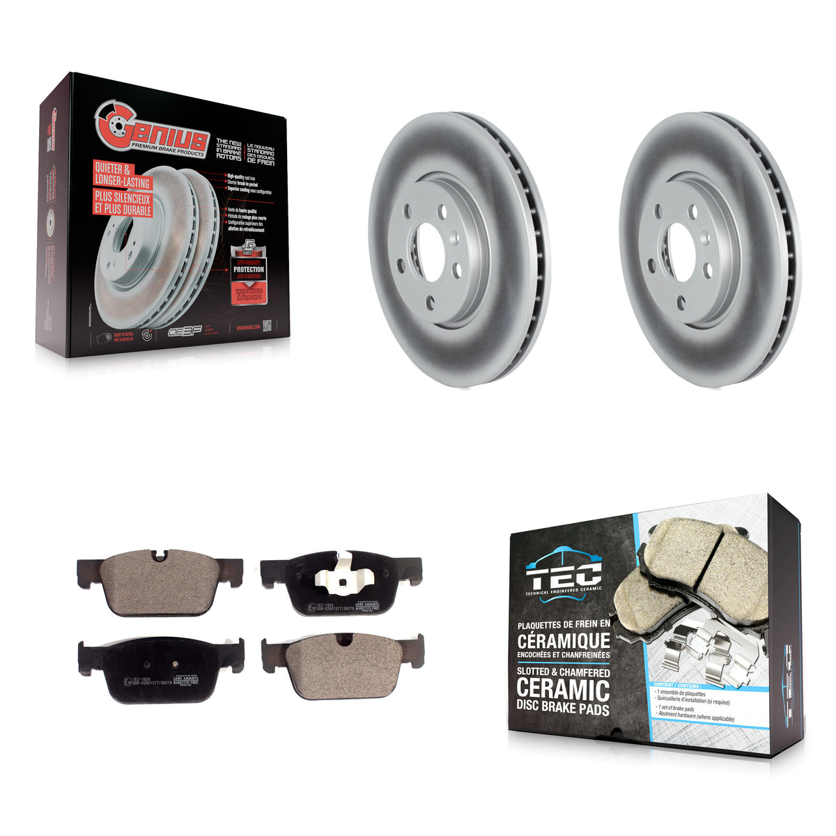 Front Coated Disc Brake Rotor And Ceramic Pad Kit For Volvo S60 V60 S90 Cross Country V90 KGT-102597