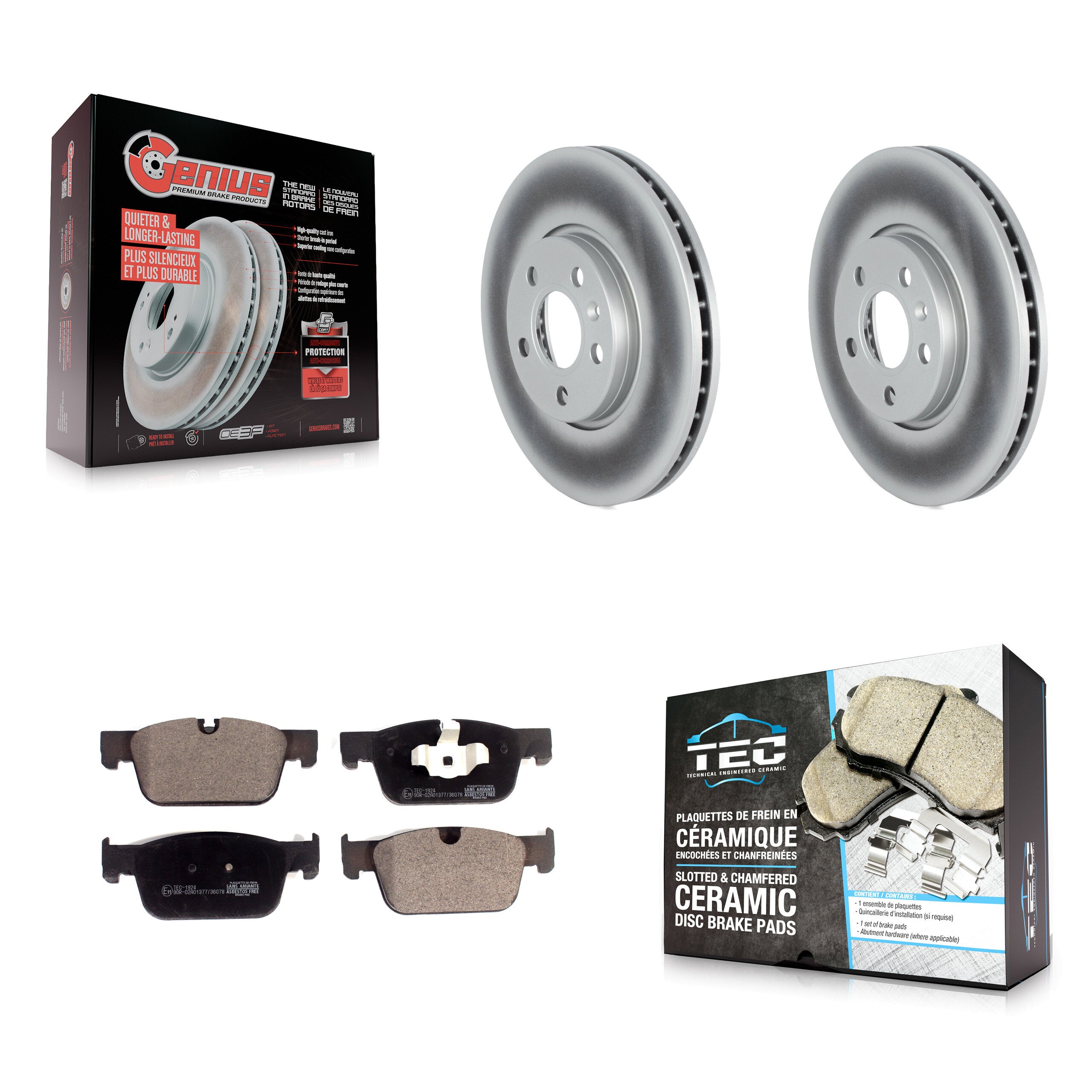 Front Coated Disc Brake Rotor And Ceramic Pad Kit For Volvo S60 V60 S90 Cross Country V90 KGT-102597