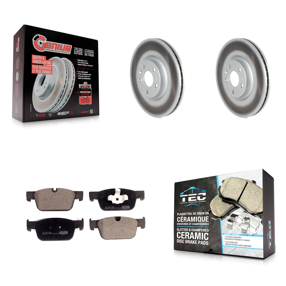 Front Coat Disc Brake Rotors Ceramic Pad Kit For Volvo XC60 S60 V90 Cross Country V60 S90 KGT-102598