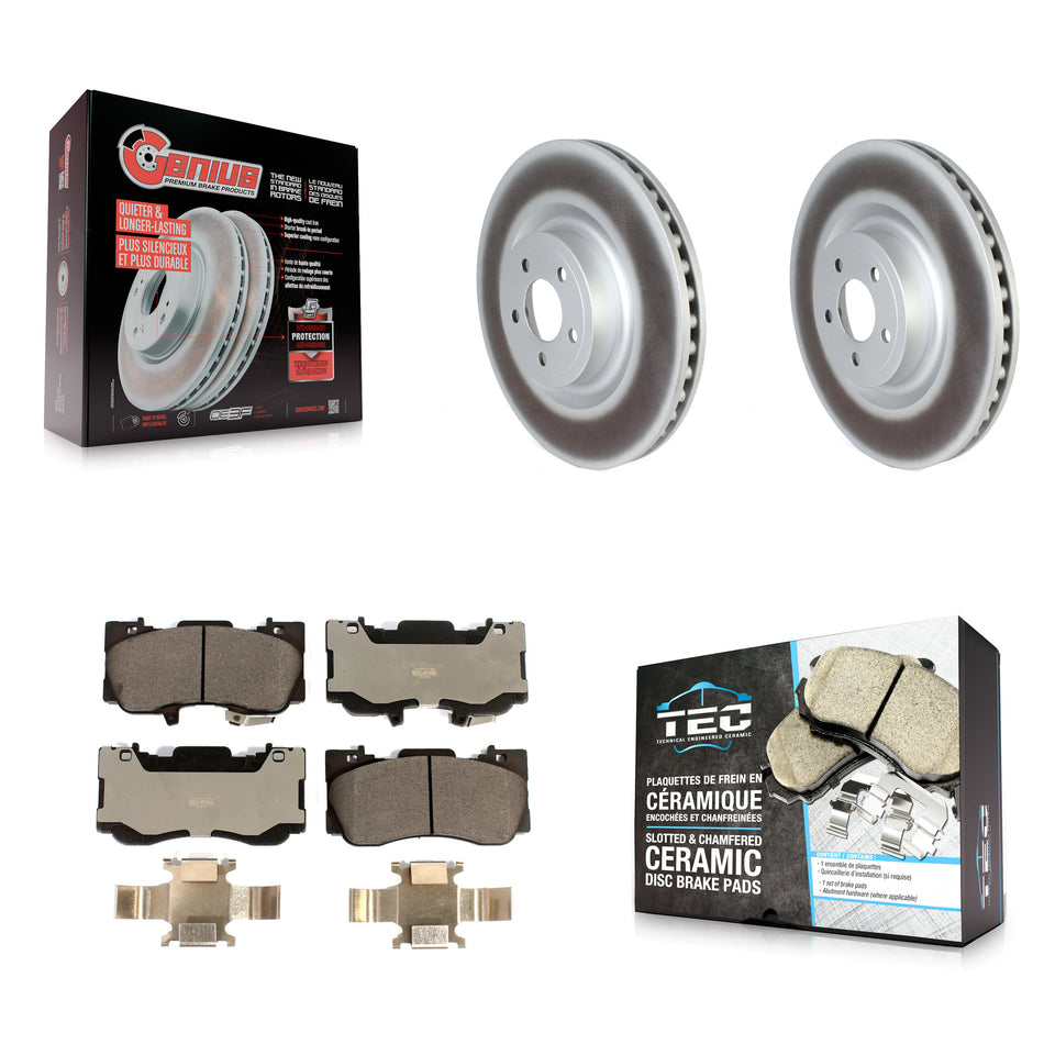 Front Coated Disc Brake Rotors And Ceramic Pads Kit For Ford Mustang KGT-102602